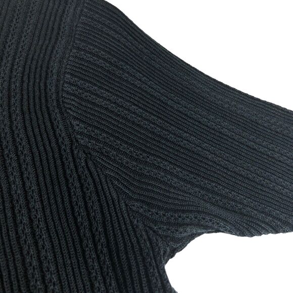 Neiman Marcus Exclusive Sweater Top Womens Small Black Silk Short Sleeve Knit - Picture 3 of 14